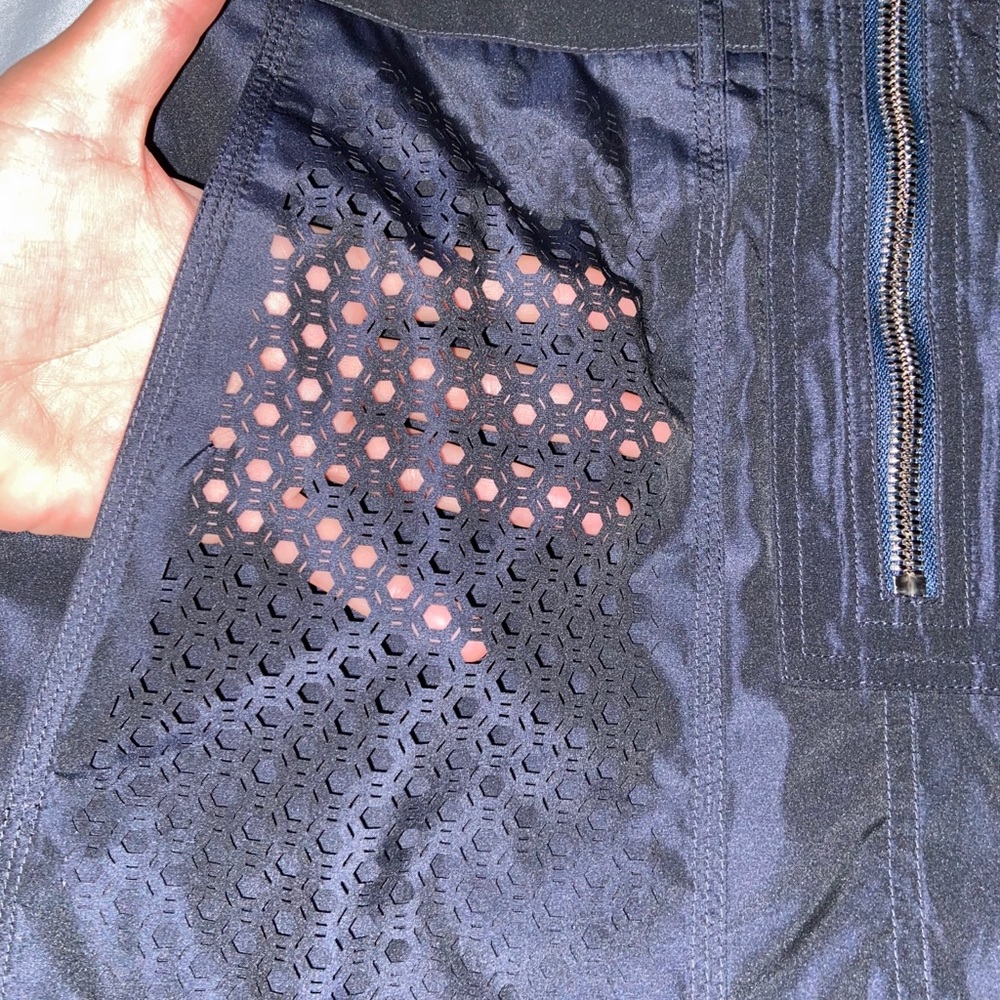 Alexander Wang Navy Laser-cut shell skirt Size 6